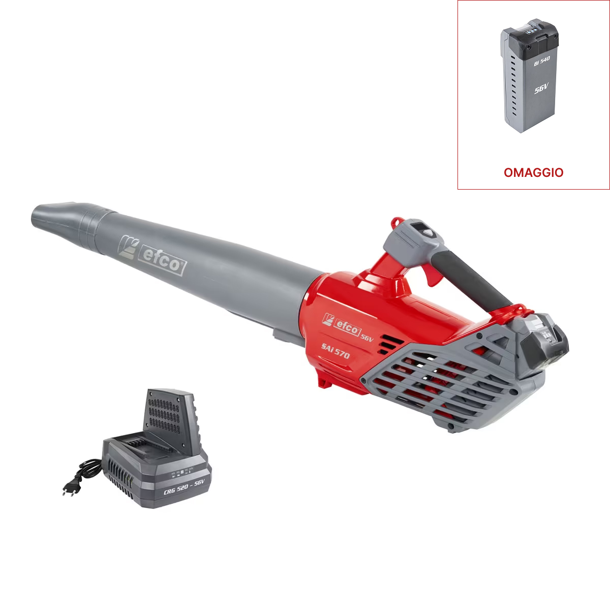 Efco SAi 570 con batteria Bi 540 e caricabatterie CRG 520